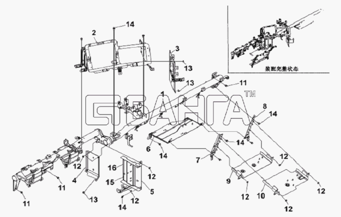 DongFeng L3251A3 (вар.) Схема Instrument Frame Subassembly-338