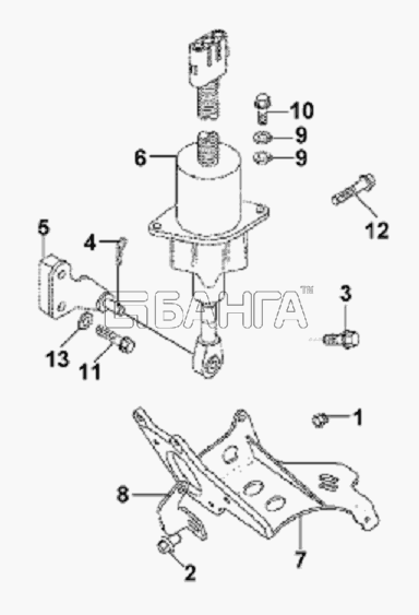 DongFeng L3251A3 (вар.) Схема Fuel Cut Solenoid Valve Subassembly-37