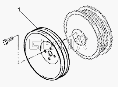 DongFeng L3251A3 (вар.) Схема Accessory Driving Pulley Subassembly-57