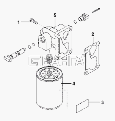DongFeng L3251A3 (вар.) Схема Water Filter Position Subassembly-74