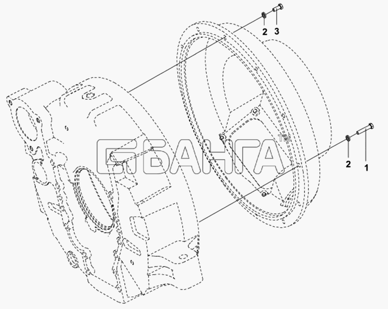 DongFeng DFL-4181A Схема Крепление кожуха сцепления-217 banga.ua