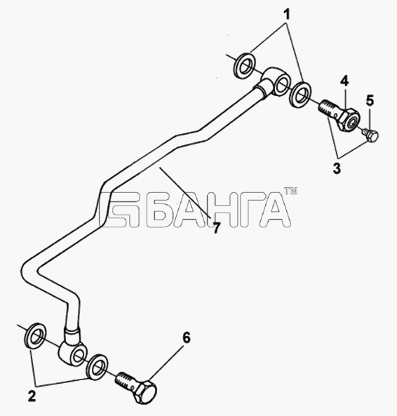 DongFeng DFL-4181A Схема Соединительный патрубок топливного banga.ua