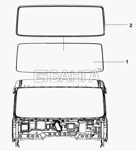 DongFeng DFL-4251A Схема 5206A-C0100 Уплотнители лобового стекла-15