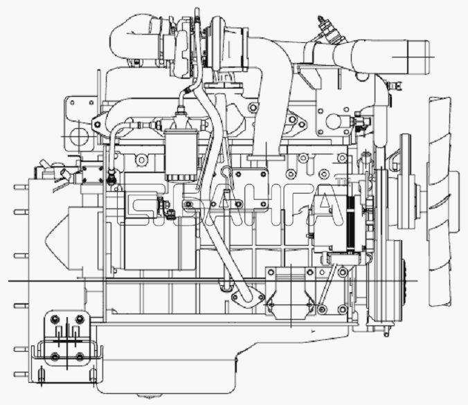 FAW CA-1083 Схема Двигатель (правый)-58 banga.ua
