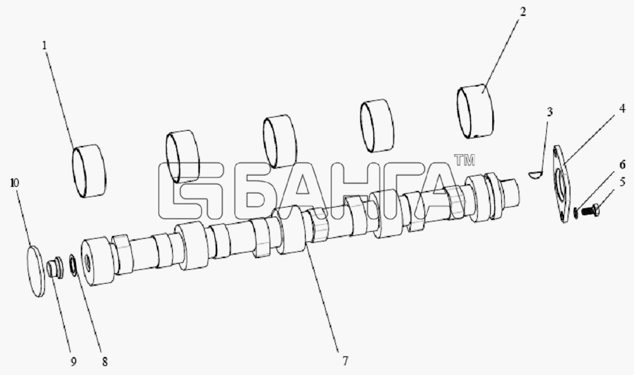 FAW CA-1083 Схема Распредвал-65 banga.ua