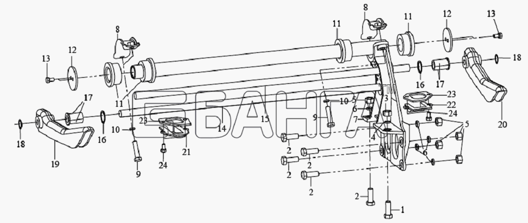 FAW CA-1083 Схема Устройства шарнира кабины-10 banga.ua