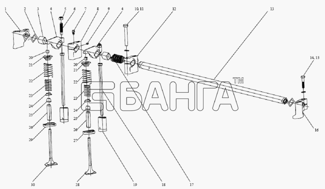 FAW CA-1083 Схема Клапаны-66 banga.ua