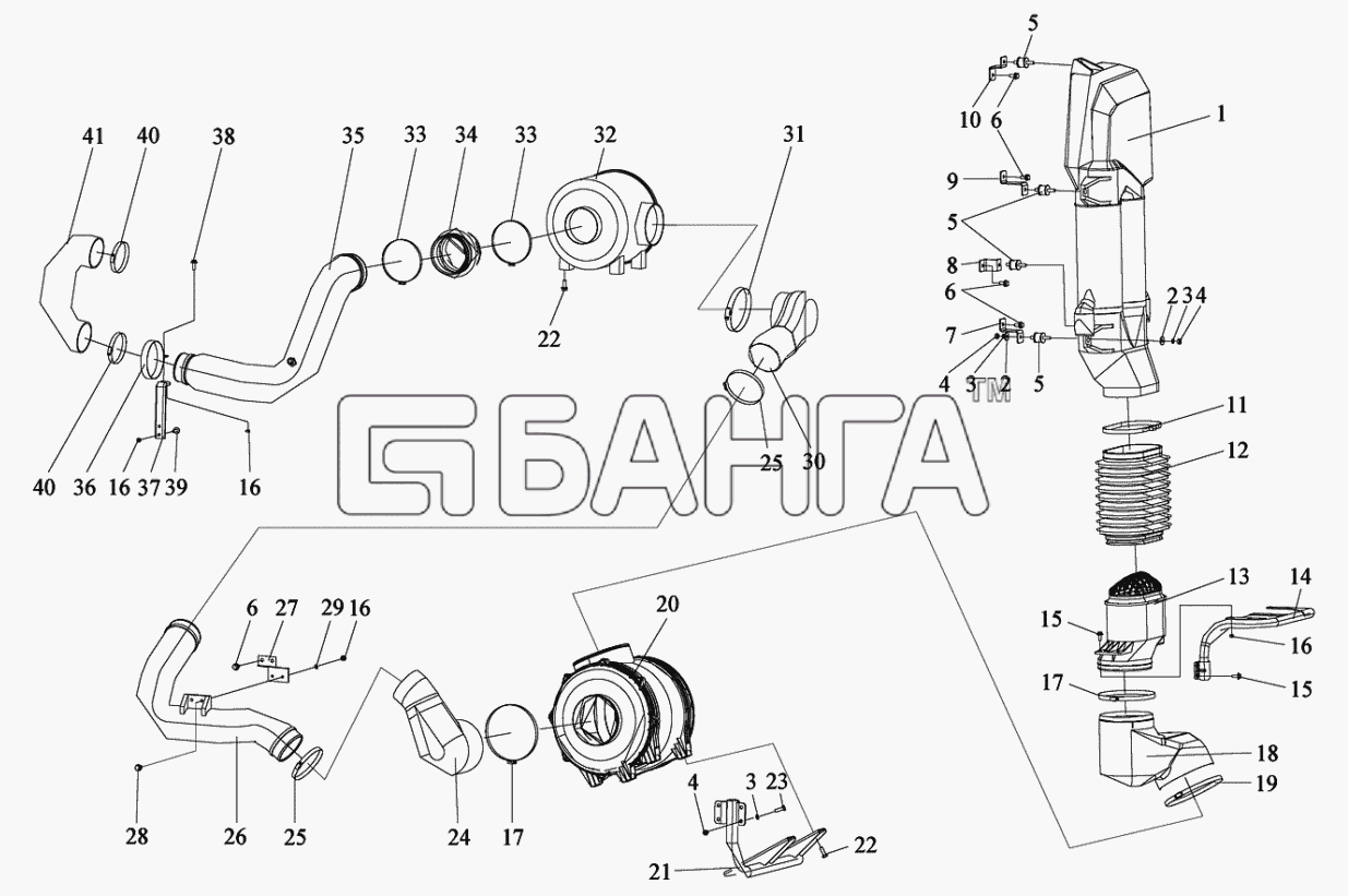 FAW CA-3252 Схема Воздушный фильтр-26 banga.ua