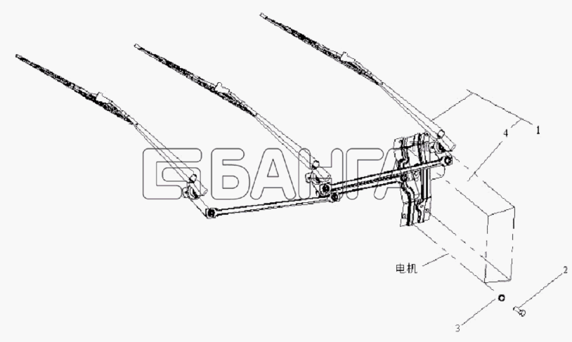 FAW CA-3252 (P2K2T1A) Схема Дворник-135 banga.ua