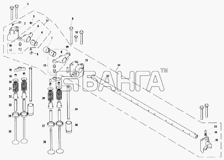 FAW CA-3252 (P2K2T1A) Схема Газораспределительная система-15 banga.ua