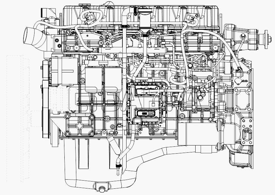 FAW CA-3252 (P2K2T1A) Схема Двигатель (левый Рис.)-4 banga.ua