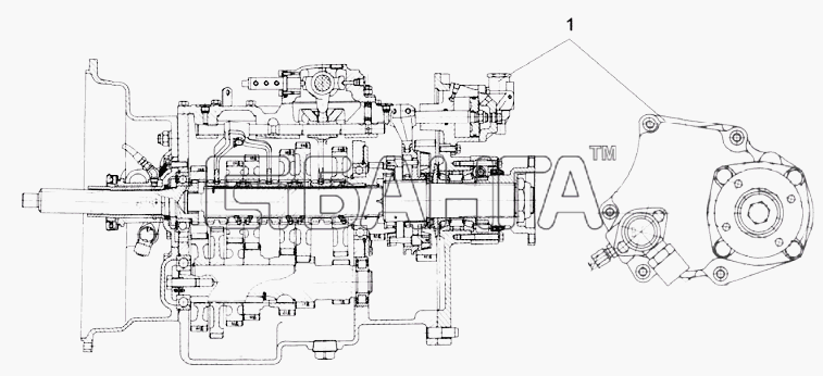 FAW CA-3252 (P2K2T1A) Схема Коробка передач-48 banga.ua
