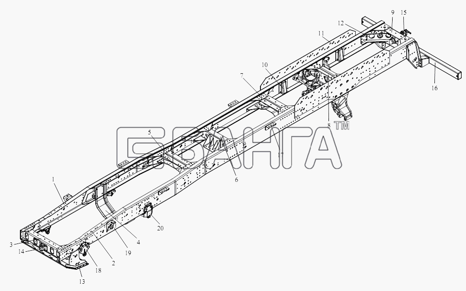 FAW CA-3252 (P2K2T1A) Схема Рама-79 banga.ua