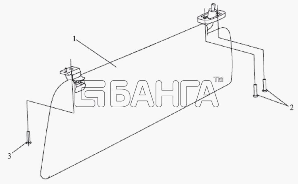FAW Altay-3310 Схема ПРАВЫЙ ПРОТИВОСОЛНЕЧНЫЙ КОЗЫРЁК-43 banga.ua