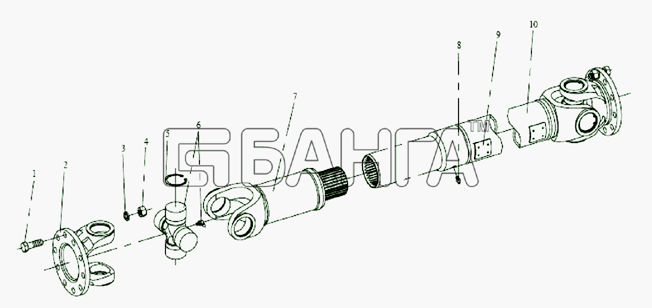FAW Altay-3310 Схема Ведущий вал промежуточного вала-107 banga.ua