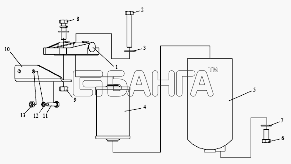 FAW Altay-3310 Схема Фильтр предварительной очистки топлива-64