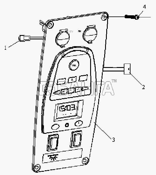 FAW CA-4180 (P66K22A) Схема Многофункциональная панель управления-147