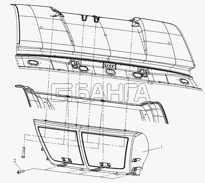 FAW CA-4180 (P66K22A) Схема Блок высокого короба (VI высокая