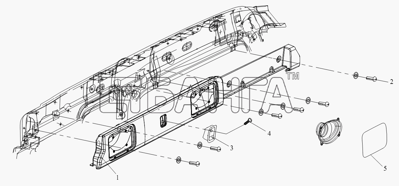 FAW CA-4180 (P66K22A) Схема Блок облицовки крыши (II)-227 banga.ua