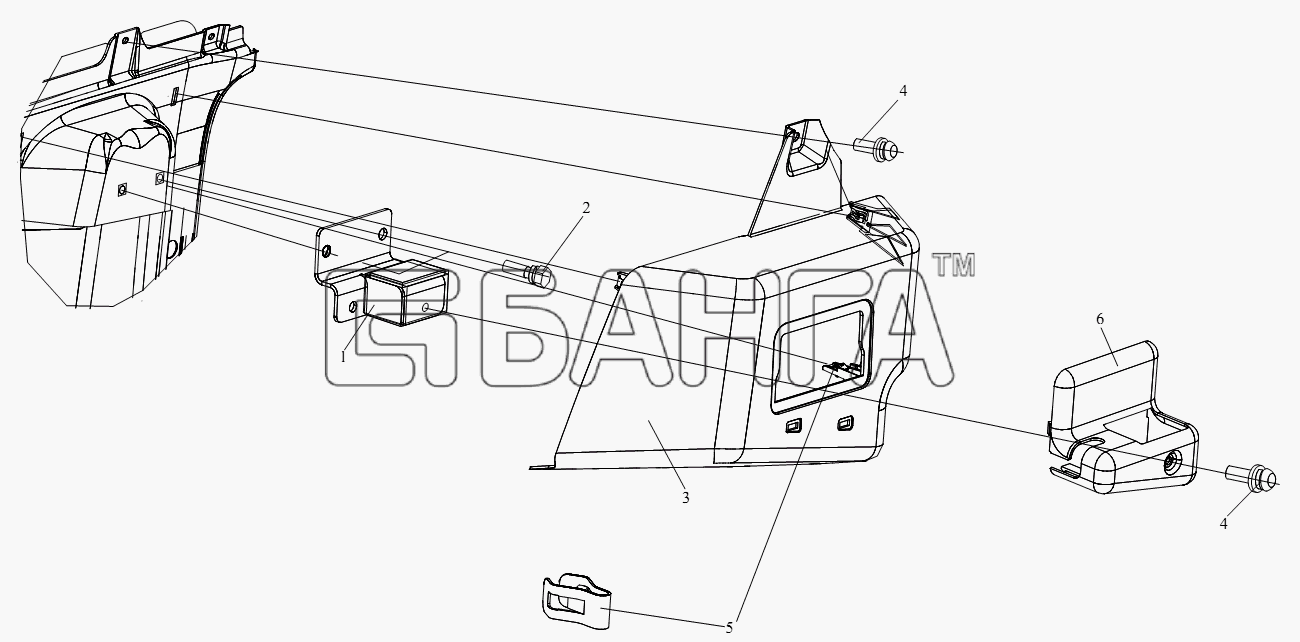FAW CA-4180 (P66K22A) Схема Верхнее спальное место (высокая крышка