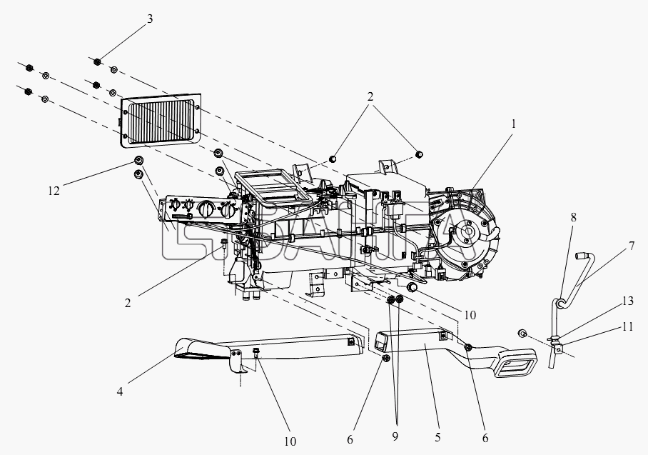 FAW CA-4180 (P66K22A) Схема Кондиционерная установка-259 banga.ua
