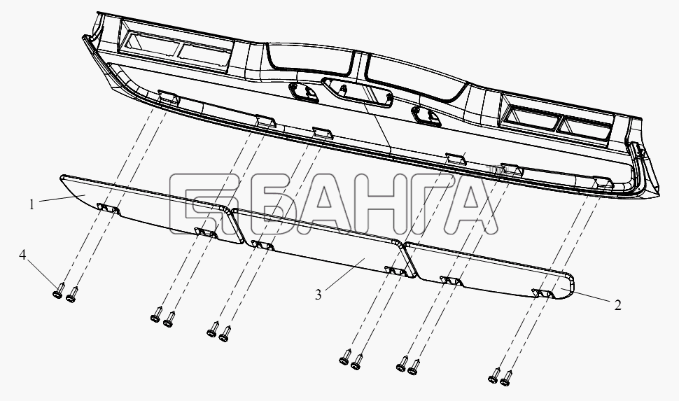 FAW CA-4180 (P66K22A) Схема Передний противосолнечный козырек-271