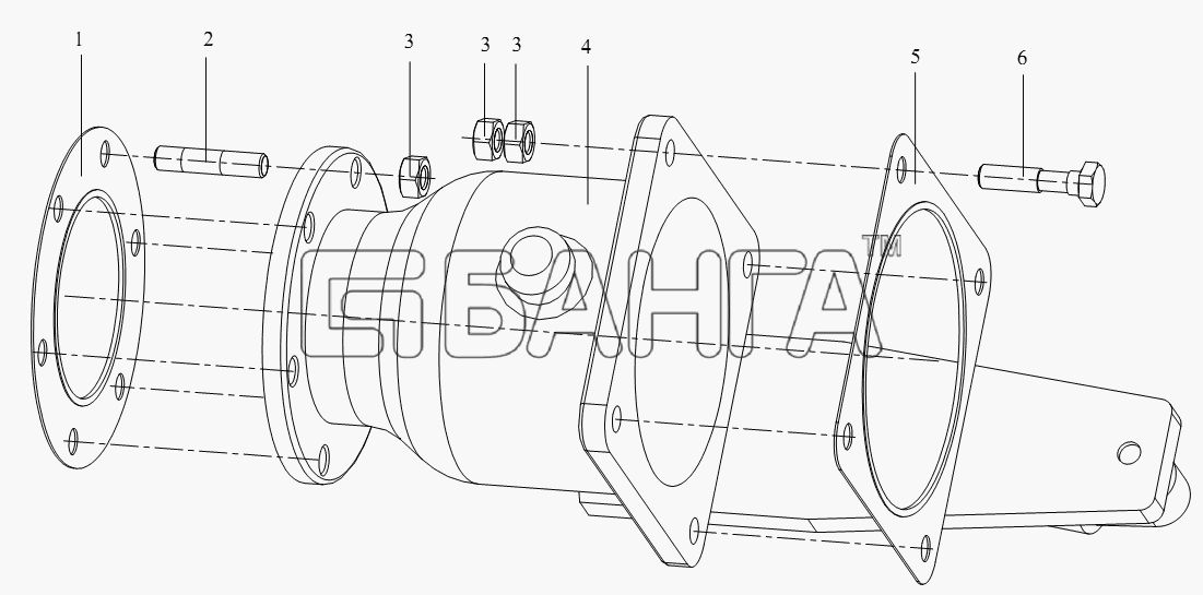 FAW CA-4180 (P66K22A) Схема Блок выхлопного тормозного клапана-48