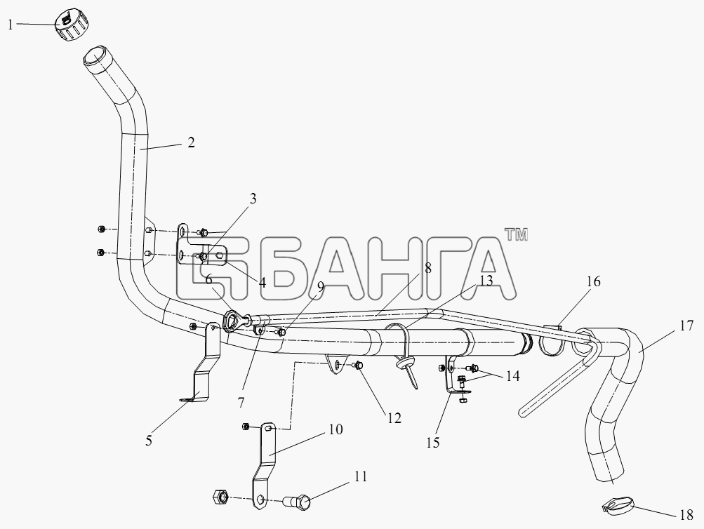 FAW CA-4180 (P66K2A) Схема Маслозаливная горловина и щуп-147 banga.ua