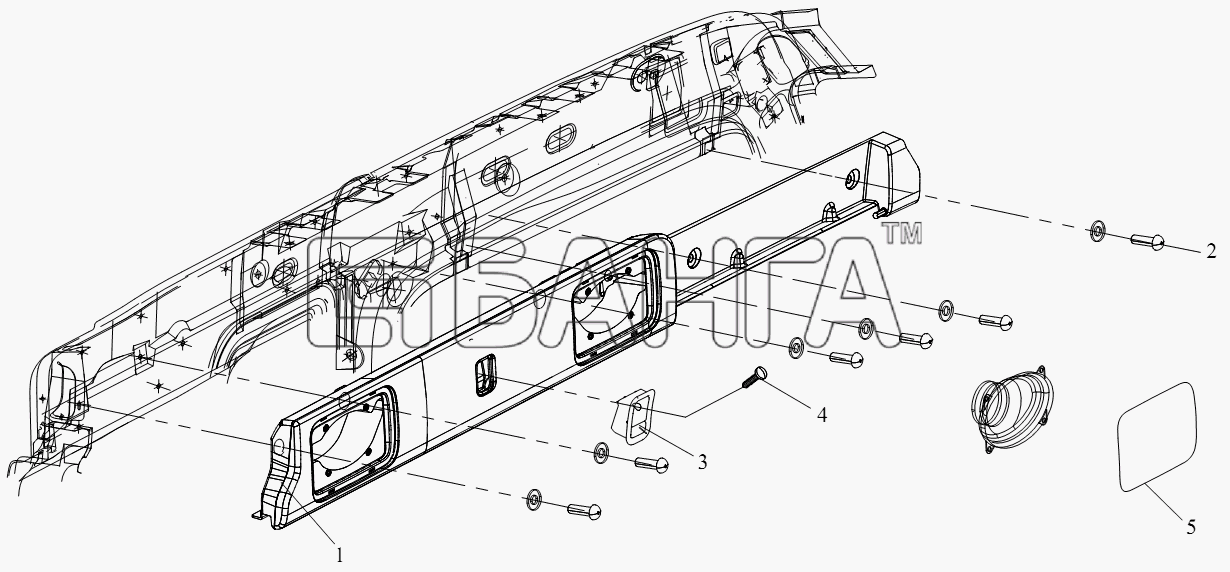 FAW CA-4180 (P66K2A) Схема Блок облицовки крыши-80 banga.ua
