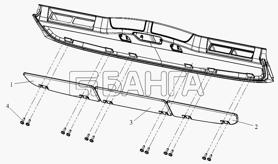 FAW CA-4180 (P66K2A) Схема Передний противосолнечный козырек-126