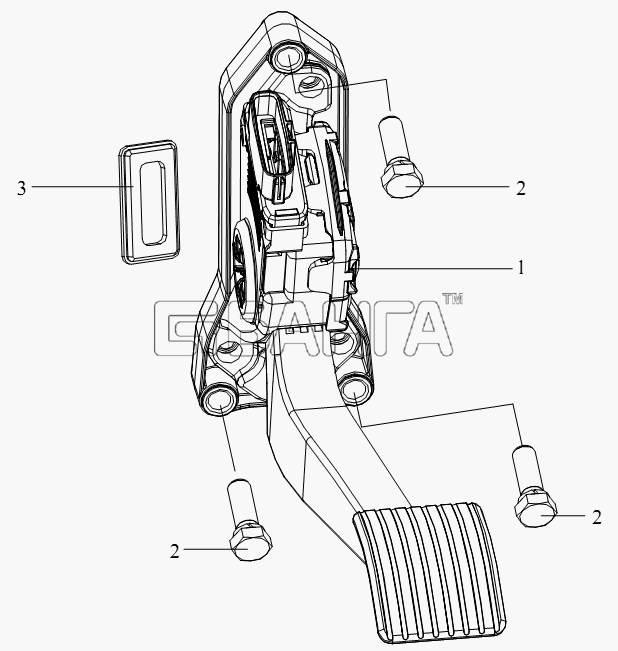FAW CA-4180 (P66K2A) Схема Управляющий механизм акселератора-157