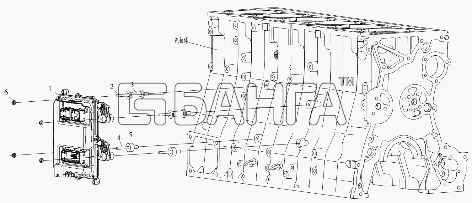 FAW CA-4180 (P66K2A) Схема Секция управления двигателем-215 banga.ua