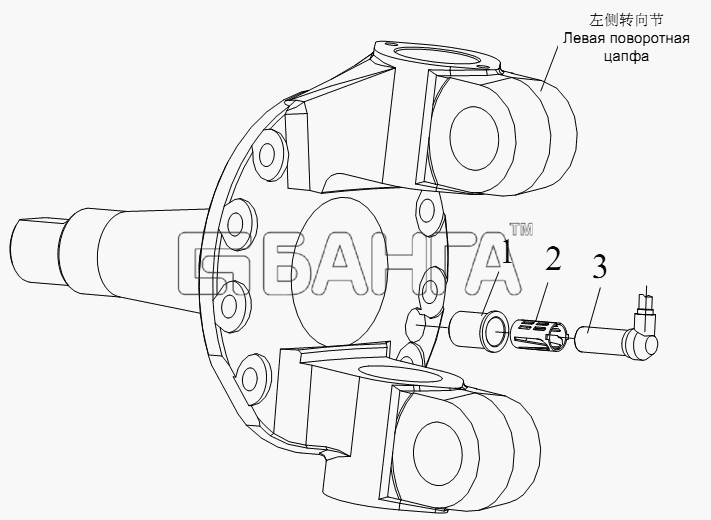 FAW CA-4250 (P66K22T1A1EX) Схема Датчик скорости колеса передней оси