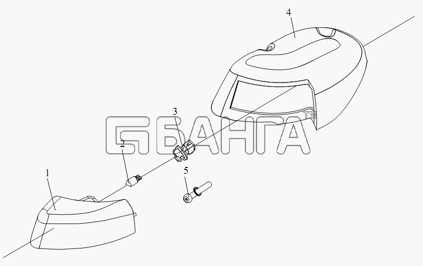FAW CA-4250 (P66K22T1A1EX) Схема Передняя габаритная фара (плоская