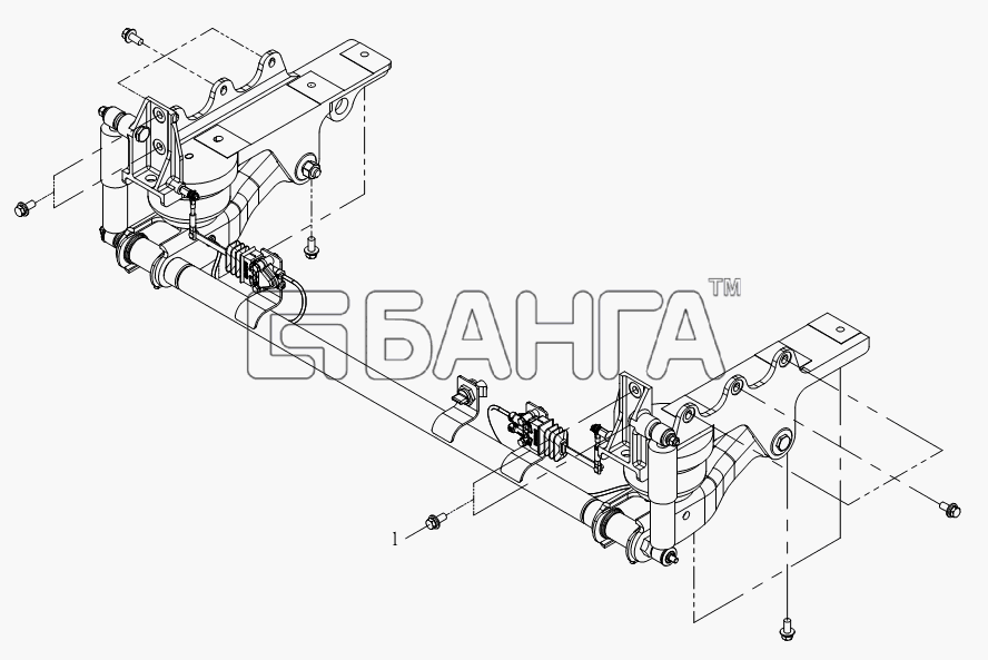 FAW CA-4250 (P66K22T1A1EX) Схема Устройство передней подвески кабины