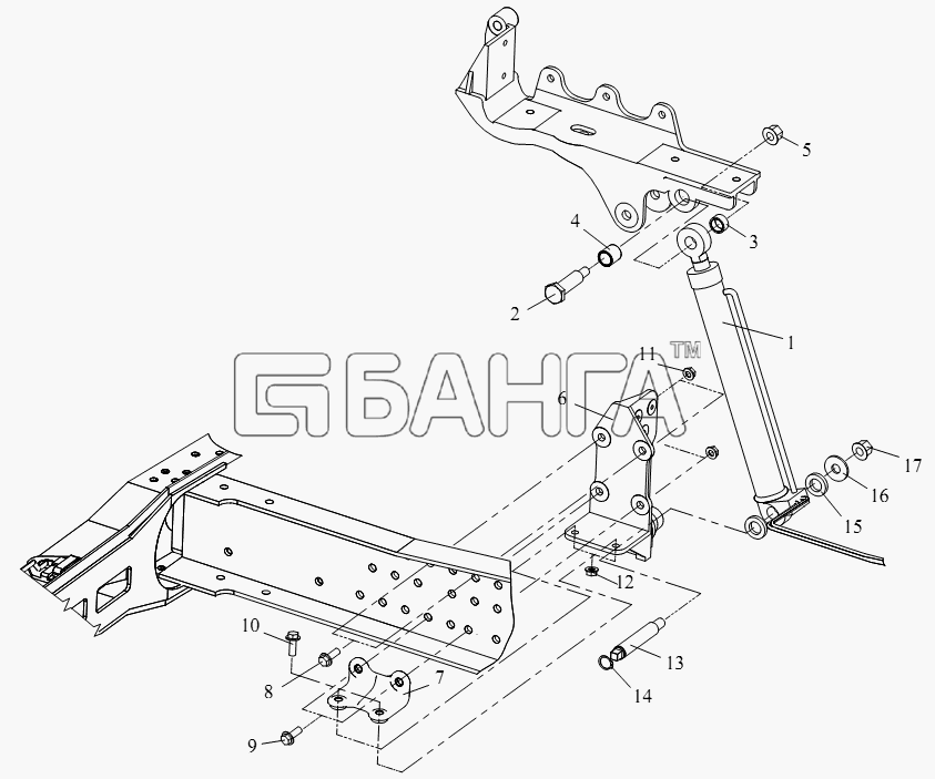 FAW CA-4250 (P66K22T1A1EX) Схема Гидравлическое поддерживающее