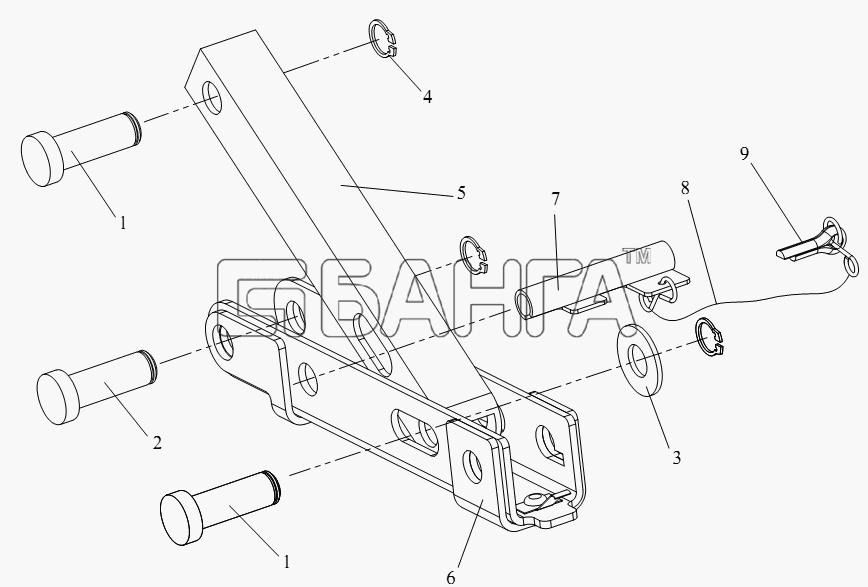 FAW CA-4250 (P66K22T1A1EX) Схема Гидравлический упорный механизм