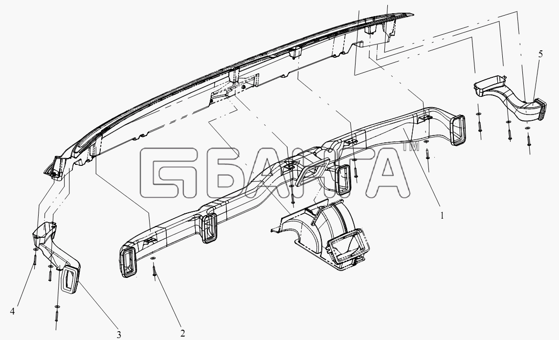 FAW CA-4250 (P66K22T1A1EX) Схема Воздуховод-274 banga.ua