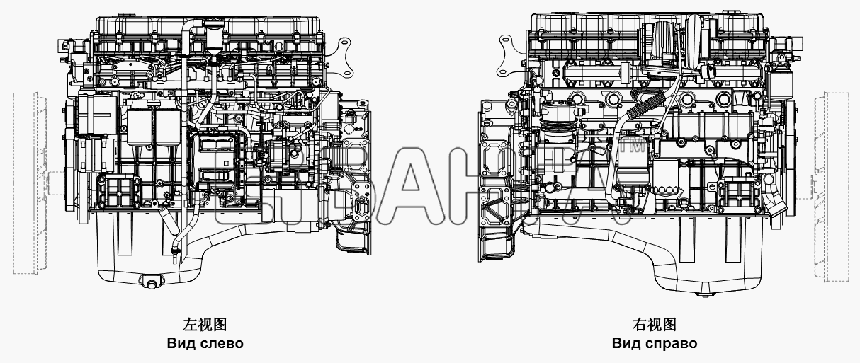 FAW CA-4250 (P66K2T1A1EX) Схема Двигатель-123 banga.ua