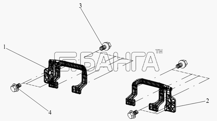 FAW CA-4250 (P66K2T1A1EX) Схема Блок поручня-45 banga.ua