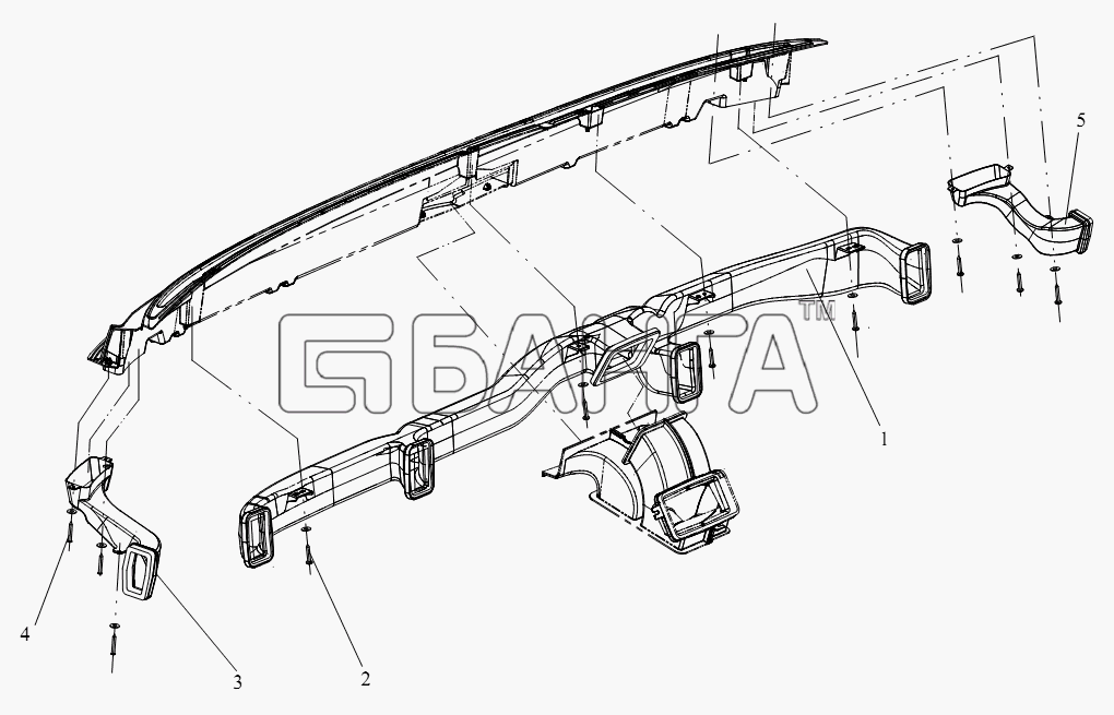 FAW CA-4250 (P66K2T1A1EX) Схема Воздуховод-113 banga.ua