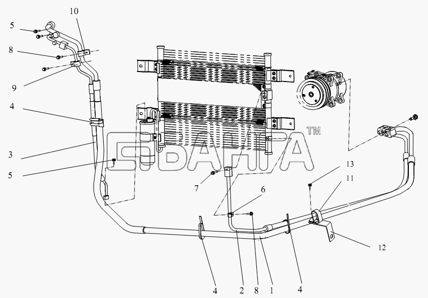 FAW CA-4250 (P66K2T1A1EX) Схема Фтортрубопровод-115 banga.ua