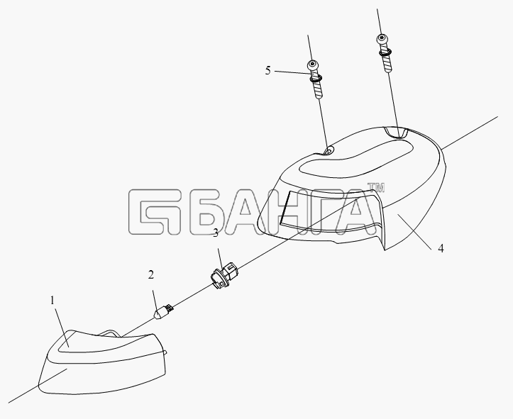 FAW CA-4250 (P66K2T1A1EX) Схема Передняя габаритная фара (плоская