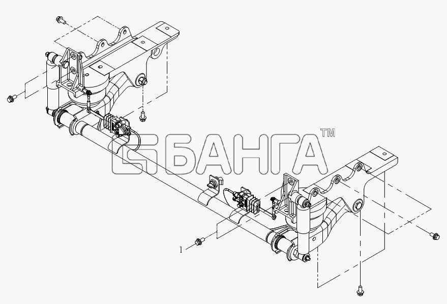 FAW CA-4250 (P66K2T1A1EX) Схема Устройство передней подвески кабины