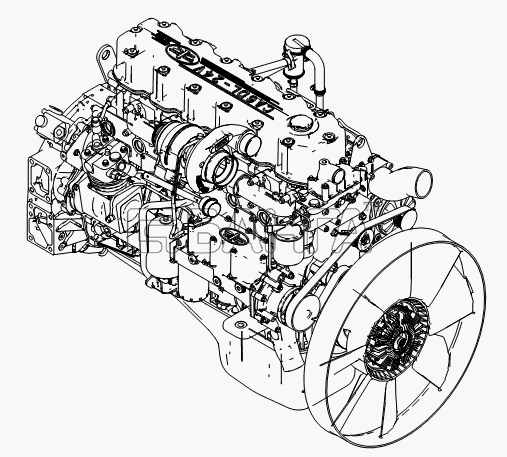 FAW CA-3252 (P2K2BT1A) Схема Двигатель - правая сторона-66 banga.ua