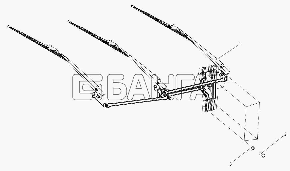 FAW CA-3252 (P2K2BT1A) Схема Дворник-14 banga.ua