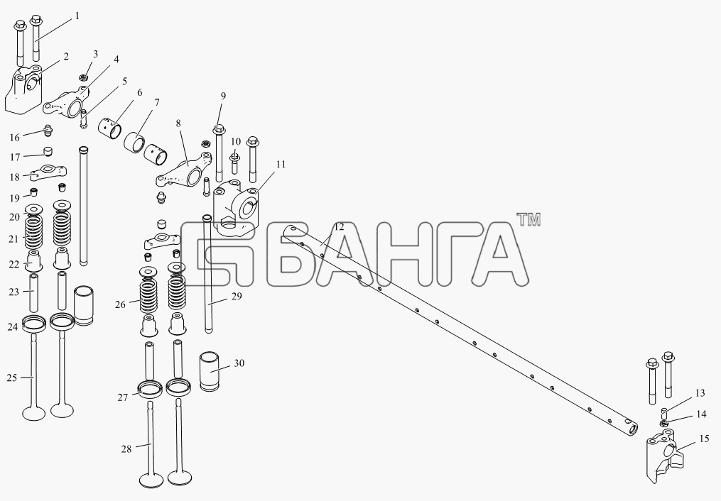FAW CA-3252 (P2K2BT1A) Схема Газораспределительная система-77 banga.ua