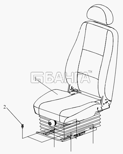 FAW CA-3252 (P2K2BT1A) Схема Водительское сиденье-38 banga.ua