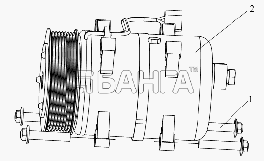 FAW CA-3252 (P2K2BT1A) Схема Охладительный компрессор-44 banga.ua