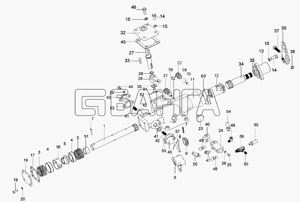 FAW CA-3252 (P2K2BT1A) Схема Регулирующий механизм-115 banga.ua